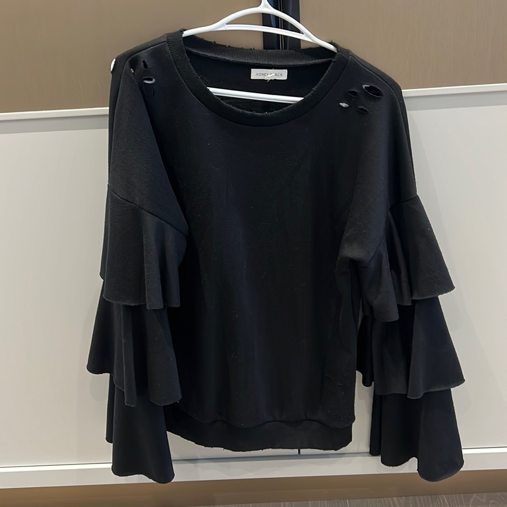 Black distressed sweatshirt